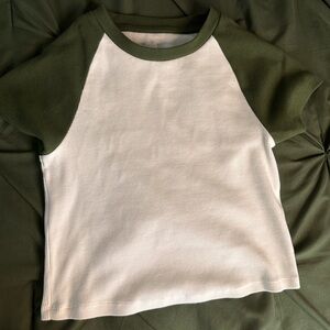 Cropped Green Colorblock Top